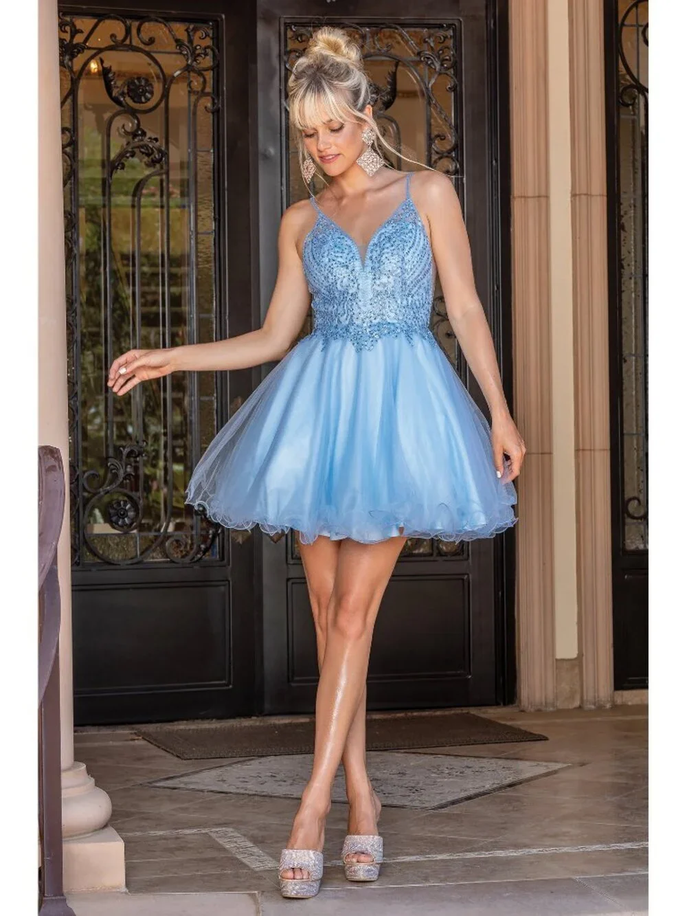 NEW BLUSH Evening Gown Floor Length Formal Elegant Stunning 3308